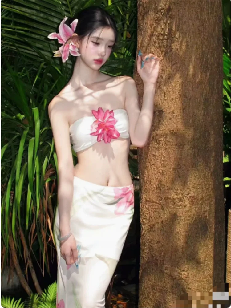 Vacation Seaside Summer 2 Pieces Sets Sexy Women Strapless Flower Short Vest Crop Top&Printed Long Skirt 2pc New Fairy Outfits
Vacation Seaside Summer 2 Pieces Sets Sexy Women Strapless Flower Short Vest Crop Top&Printed Long Skirt 2pc New Fairy Outfits