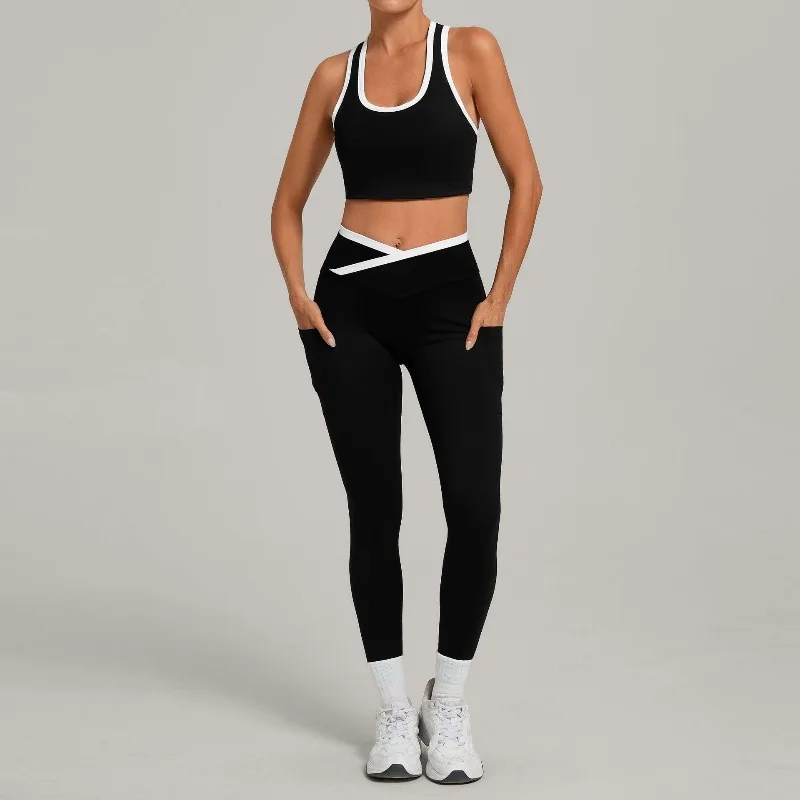 Women's Yoga Set Fitness Sports Running Beautiful Back Vest High Waist Slim-Fit Hip lifting Pants Training Gym Workout Suits
Women's Yoga Set Fitness Sports Running Beautiful Back Vest High Waist Slim-Fit Hip lifting Pants Training Gym Workout Suits