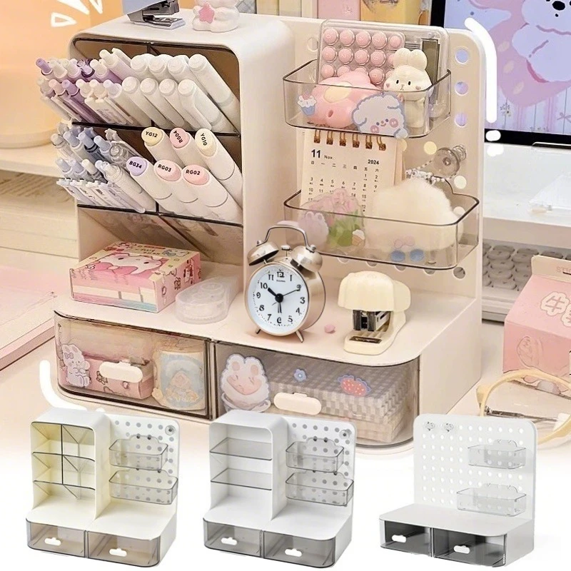 Cute Acrylic Drawer Organizer with Pegboard Cosmetic Storage Box for Desk Skincare Products Office Supplies Modular Home Decor
Cute Acrylic Drawer Organizer with Pegboard Cosmetic Storage Box for Desk Skincare Products Office Supplies Modular Home Decor