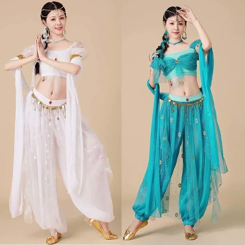 2pcs caderin Belly dance arab Jasmine Princess Stage professional oriental bollywood arabic caderines sari indian dress clothes
2pcs caderin Belly dance arab Jasmine Princess Stage professional oriental bollywood arabic caderines sari indian dress clothes