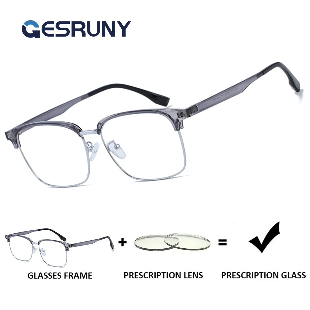 Gesruny Vintage Square Half-rim Frame Anti-Blue Light Reading Glasses Customizable Prescription Progressive Multifocal Glasses
Gesruny Vintage Square Half-rim Frame Anti-Blue Light Reading Glasses Customizable Prescription Progressive Multifocal Glasses