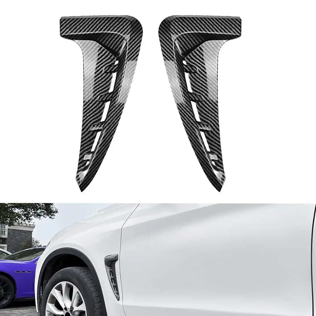 1 Pair Side Wing Air Flow Fender Intake Vent Covers Trims Fit for BMW X5 F15 M Sport 2014-2016 2017 2018 Carbon Fiber Grain ABS
1 Pair Side Wing Air Flow Fender Intake Vent Covers Trims Fit for BMW X5 F15 M Sport 2014-2016 2017 2018 Carbon Fiber Grain ABS