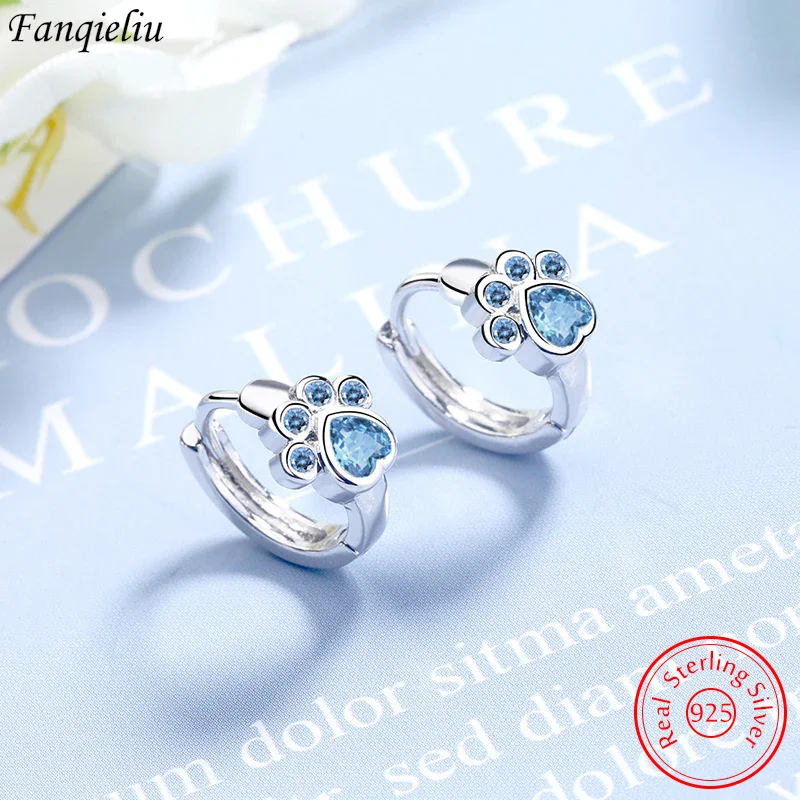 Fanqieliu Trendy Jewelry New Real 925 Sterling Silver Cute Dog Paw Blue Crystal Hoop Earrings For Women FQL20011
Fanqieliu Trendy Jewelry New Real 925 Sterling Silver Cute Dog Paw Blue Crystal Hoop Earrings For Women FQL20011