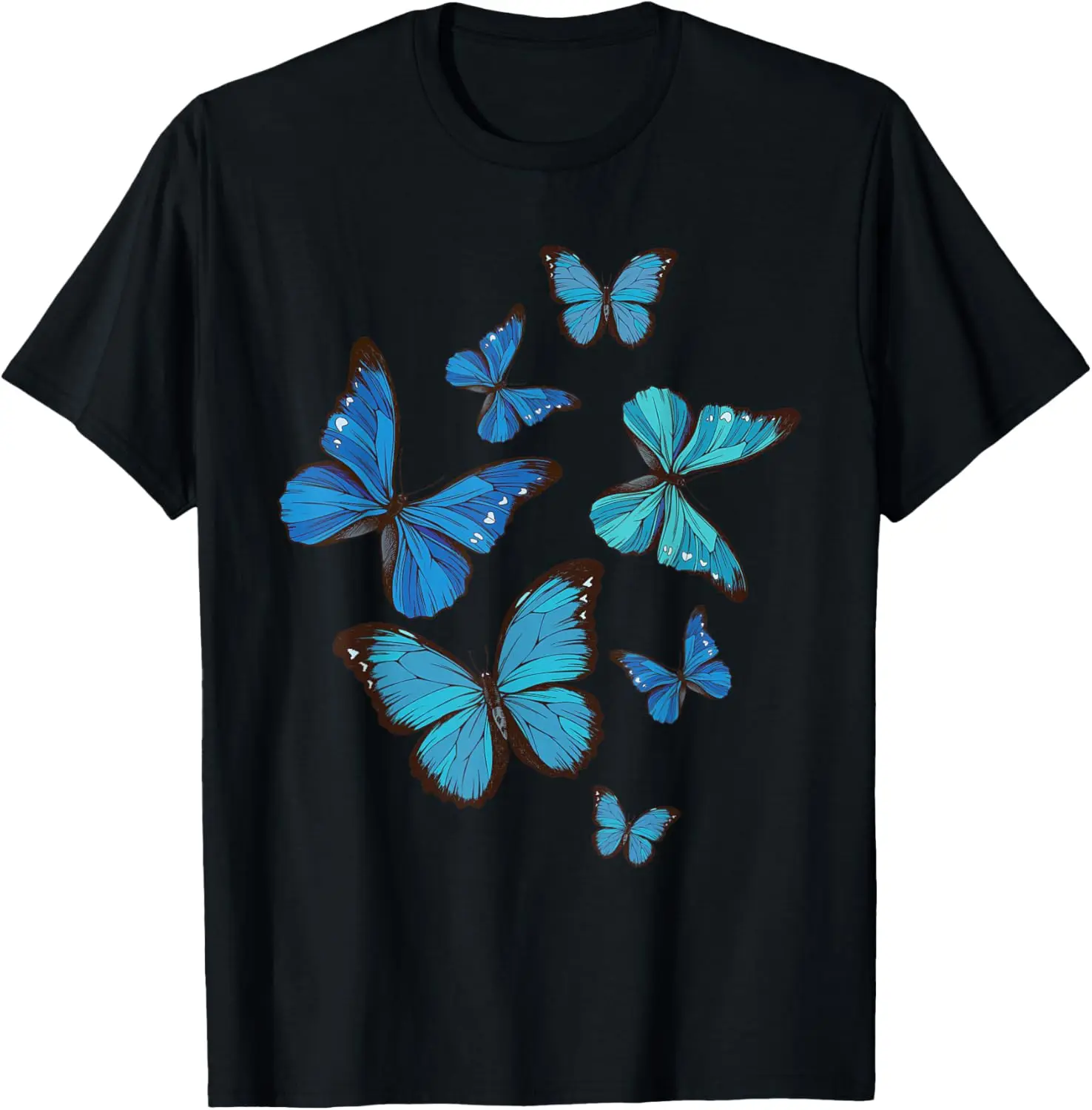Blue Morpho Butterfly Swarm Graphic T-Shirt Cotton Fashion Tee for Men Trip
Blue Morpho Butterfly Swarm Graphic T-Shirt Cotton Fashion Tee for Men Trip