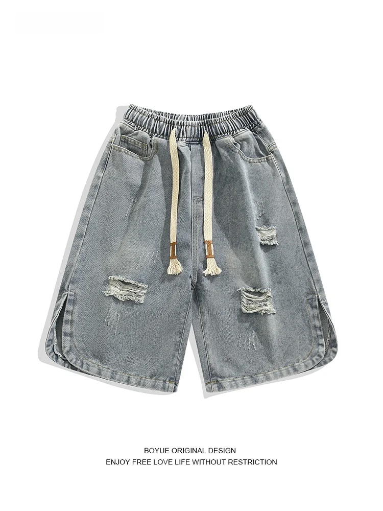 Boyue Japanese Style Dirty Hole Straight Leg Jeans Shorts Men's Fashion High Street Casual Summer Shorts
Boyue Japanese Style Dirty Hole Straight Leg Jeans Shorts Men's Fashion High Street Casual Summer Shorts