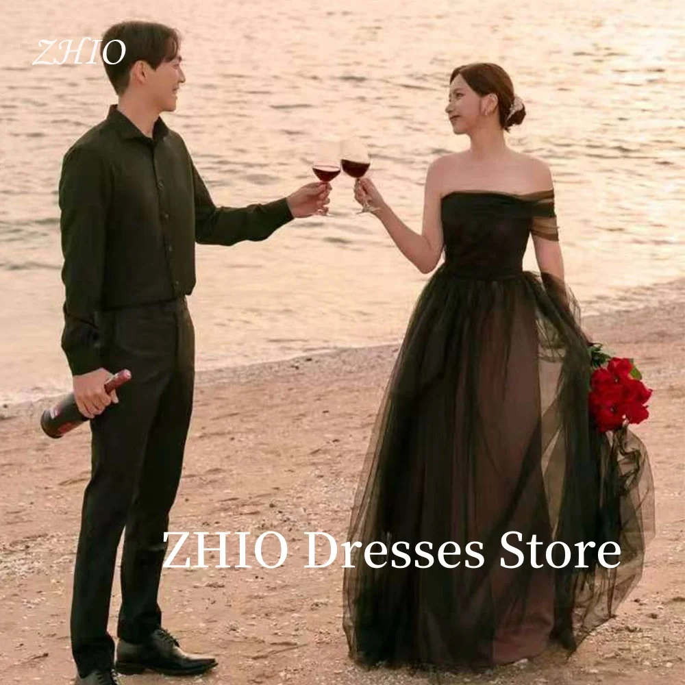 ZHIO Elegant One Shoulder Korea Wedding Party Dress A-Line Black Tulle Floor Length Photo Shoot Bridal Reception Gown Customized
ZHIO Elegant One Shoulder Korea Wedding Party Dress A-Line Black Tulle Floor Length Photo Shoot Bridal Reception Gown Customized