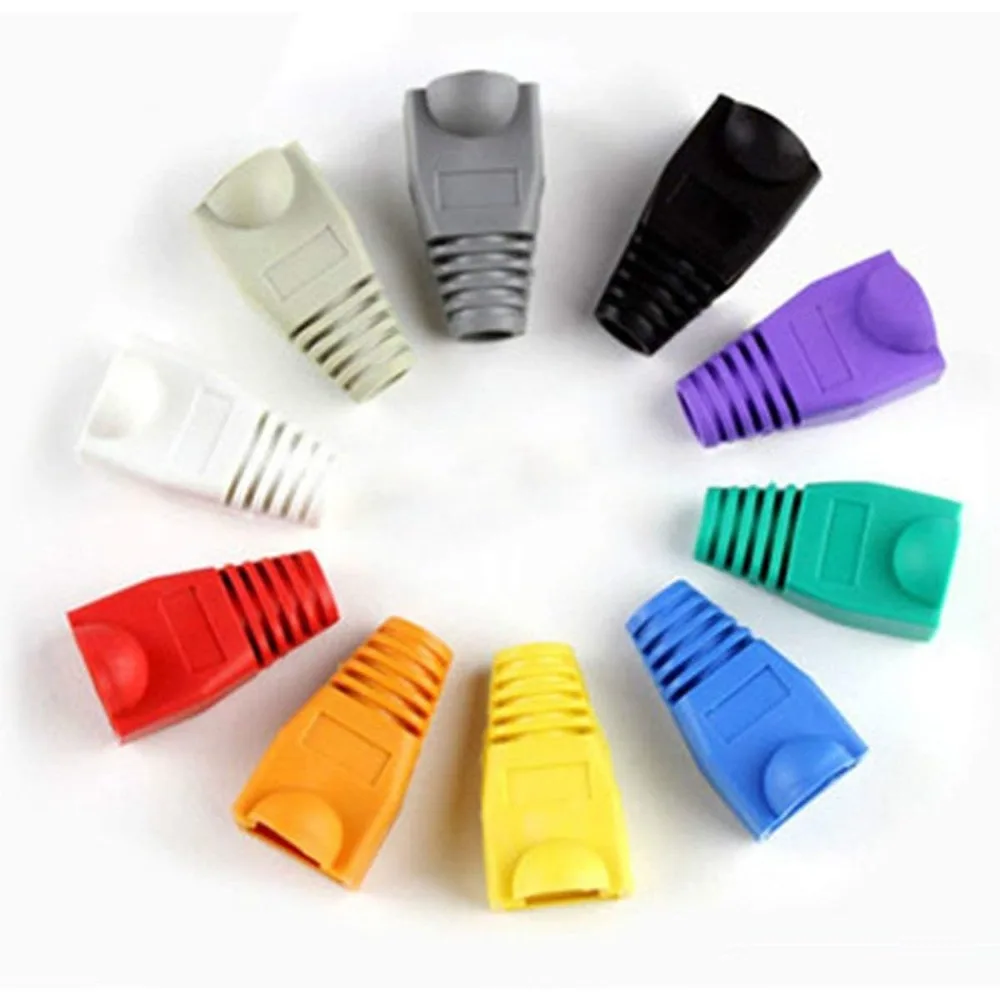 100 Pcs Cat5E CAT6 RJ45 Ethernet Network Cable Strain Relief Boots Cable Connector Plug Cover (10 Colors)
100 Pcs Cat5E CAT6 RJ45 Ethernet Network Cable Strain Relief Boots Cable Connector Plug Cover (10 Colors)