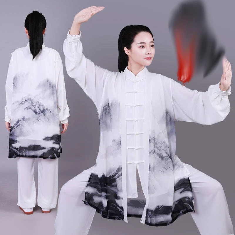 Tai Chi Uniform 3 Piece Set Women Men Martial Arts Kung Fu Suit Lightweight Flowing Cape Landscape Clouds Print Performance Suit
Tai Chi Uniform 3 Piece Set Women Men Martial Arts Kung Fu Suit Lightweight Flowing Cape Landscape Clouds Print Performance Suit