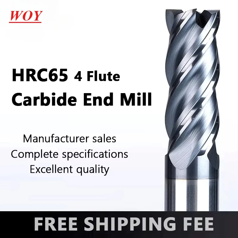 WOY Carbide End Mill Tungsten Cutter TiALN Coated 4 Flute 68 12 Shank HRC65 Metal Steel Machining Tool Router Bit Milling Cutter
WOY Carbide End Mill Tungsten Cutter TiALN Coated 4 Flute 68 12 Shank HRC65 Metal Steel Machining Tool Router Bit Milling Cutter