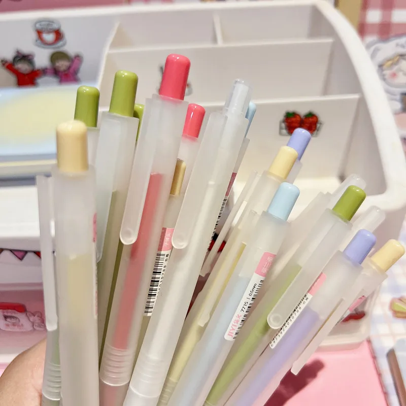 Milk Tea Soft Fog Press Pen Black Carbon Pen 0.5 Bullet Head High Color Frosted Water Pen Student Simple Pen
Milk Tea Soft Fog Press Pen Black Carbon Pen 0.5 Bullet Head High Color Frosted Water Pen Student Simple Pen