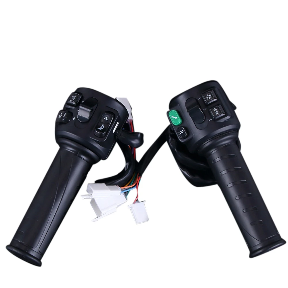Hall Type Twist Throttle Set with Three Speed Gear Reverse Turn Signal Function for Motorcycle E-Scooter Controller
Hall Type Twist Throttle Set with Three Speed Gear Reverse Turn Signal Function for Motorcycle E-Scooter Controller
