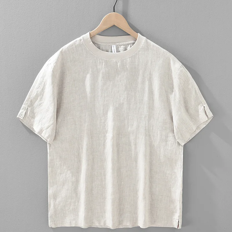American Vintage Casual Men's Summer 100% Linen Crew Neck Short Sleeve T-Shirt French Dew-Retted Pure Linen Casual Top
American Vintage Casual Men's Summer 100% Linen Crew Neck Short Sleeve T-Shirt French Dew-Retted Pure Linen Casual Top