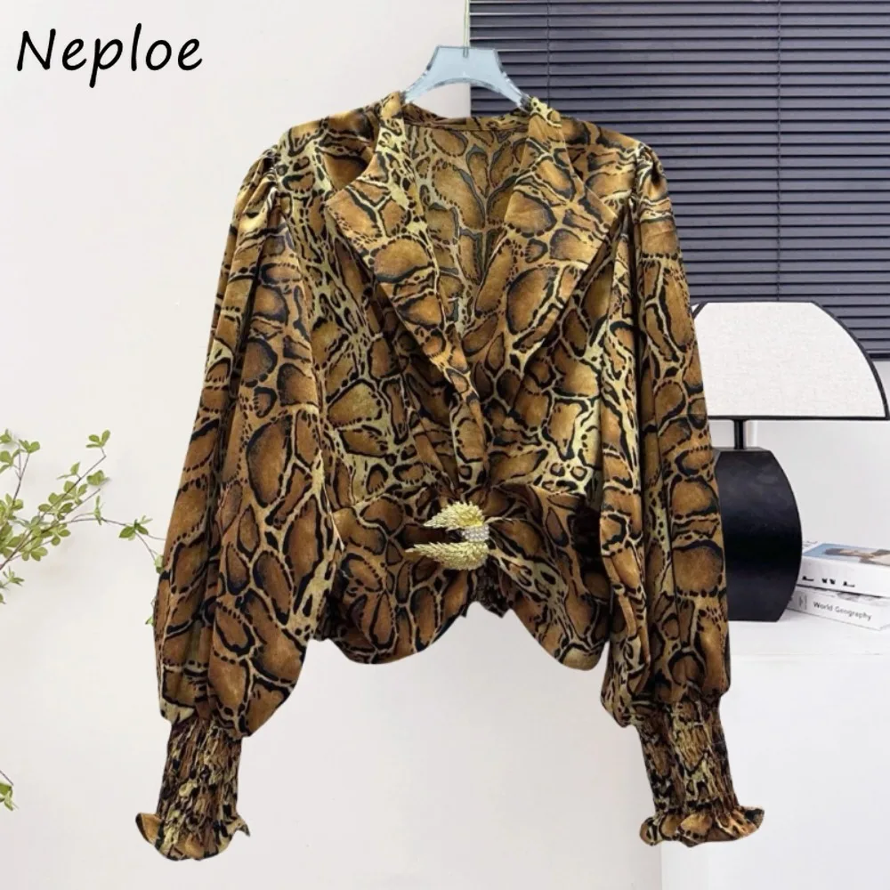 Neploe Career Fashion High Street Minority Ropa Mujer Elegant Hong Kong Style Vintage Shirts Leopard Western All-match Mujer
Neploe Career Fashion High Street Minority Ropa Mujer Elegant Hong Kong Style Vintage Shirts Leopard Western All-match Mujer