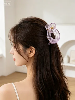 Plastic round hollow small grab clip, girl disc hair ponytail claw clip
Plastic round hollow small grab clip, girl disc hair ponytail claw clip
