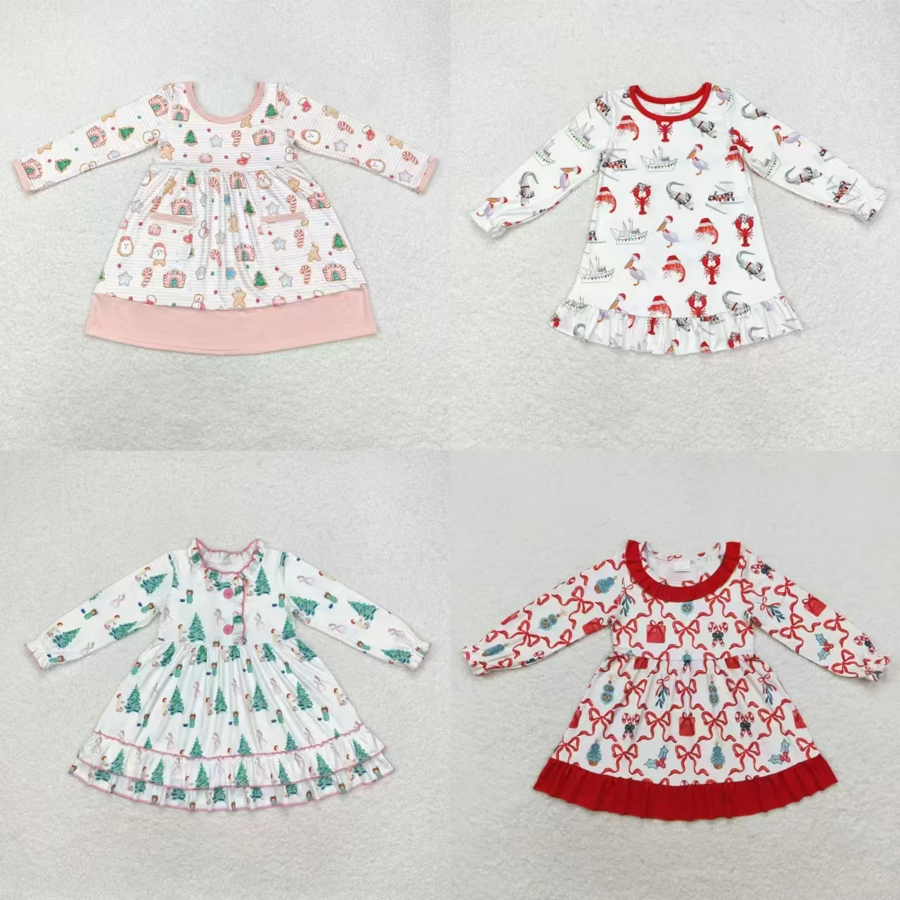 Wholesale Infant Toddler Christmas Baby Girl Long Sleeves Ruffle Dress One Piece Kids Children Knee Length Clothing
Wholesale Infant Toddler Christmas Baby Girl Long Sleeves Ruffle Dress One Piece Kids Children Knee Length Clothing