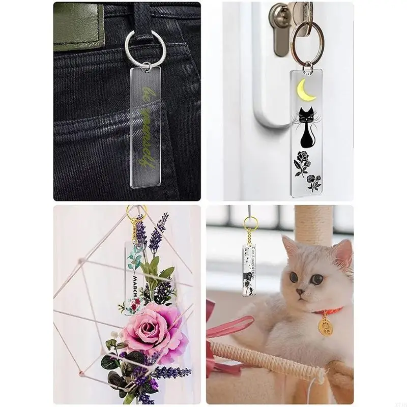 50Pcs Acrylic Keychain Blanks with Rings Clear for Key Chains Rectangle Acrylic Blanks for DIY Crafting
50Pcs Acrylic Keychain Blanks with Rings Clear for Key Chains Rectangle Acrylic Blanks for DIY Crafting