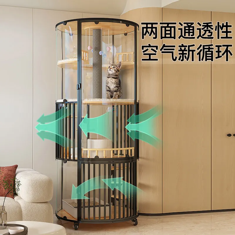 360 glass panoramic cat villa cat cage cat room luxury large household indoor with toilet integrated
360 glass panoramic cat villa cat cage cat room luxury large household indoor with toilet integrated