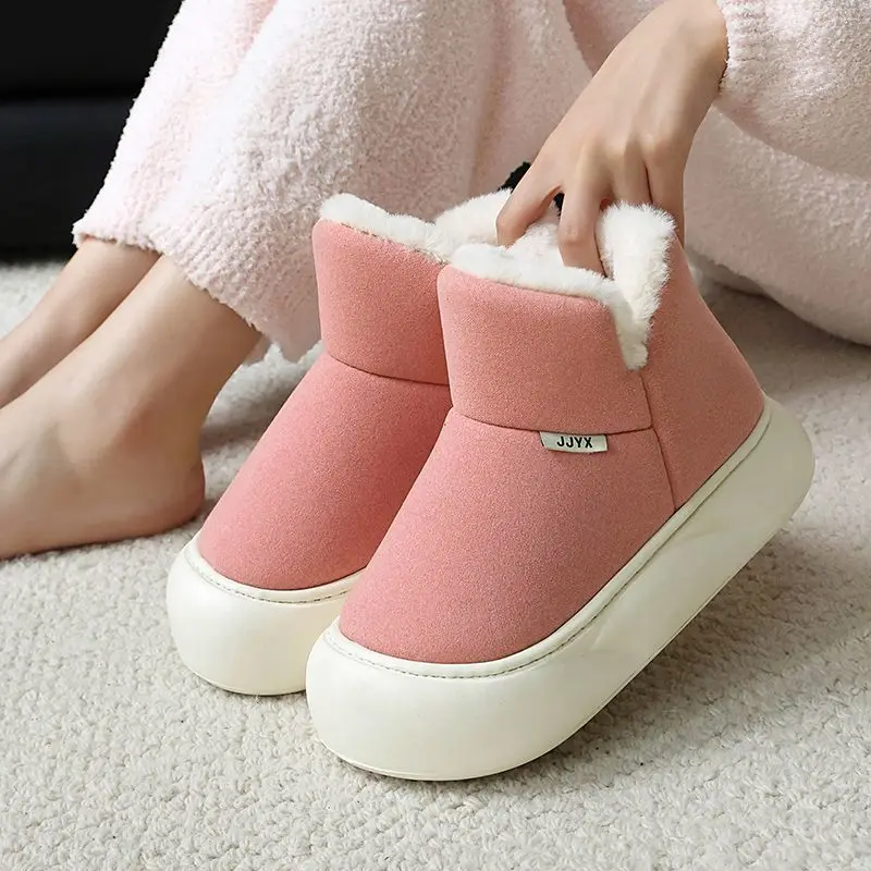 Winter Women Platform Snow Boots Thick Sole Warm Plush Lined Non-slip Ankle Booties Home Outdoor Couple Cotton Slippers
Winter Women Platform Snow Boots Thick Sole Warm Plush Lined Non-slip Ankle Booties Home Outdoor Couple Cotton Slippers
