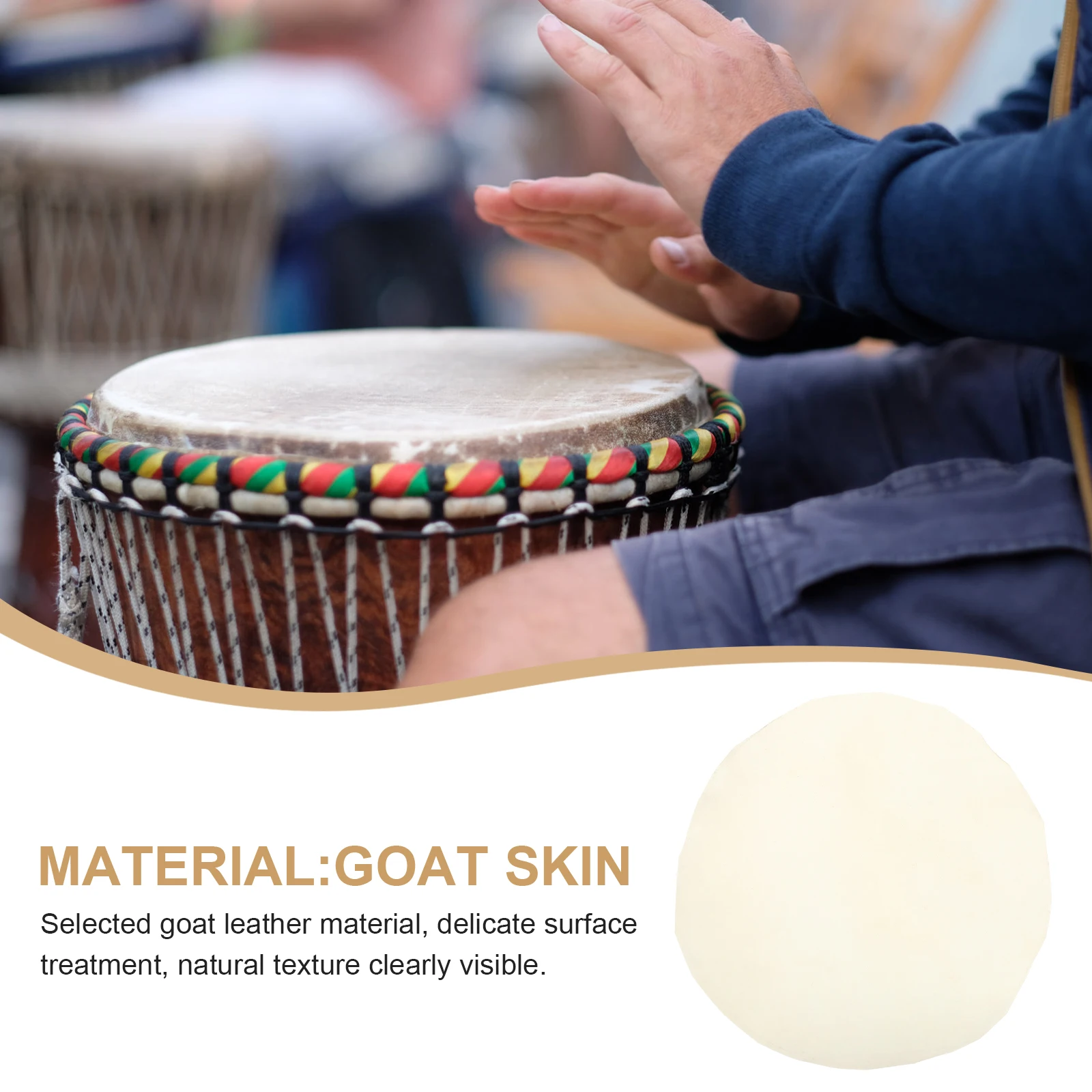 Drum Goat Skin African Drum Skin Fittings Bongo African Drum Covers Percussion Part Replacements Musical instrument accessories
Drum Goat Skin African Drum Skin Fittings Bongo African Drum Covers Percussion Part Replacements Musical instrument accessories