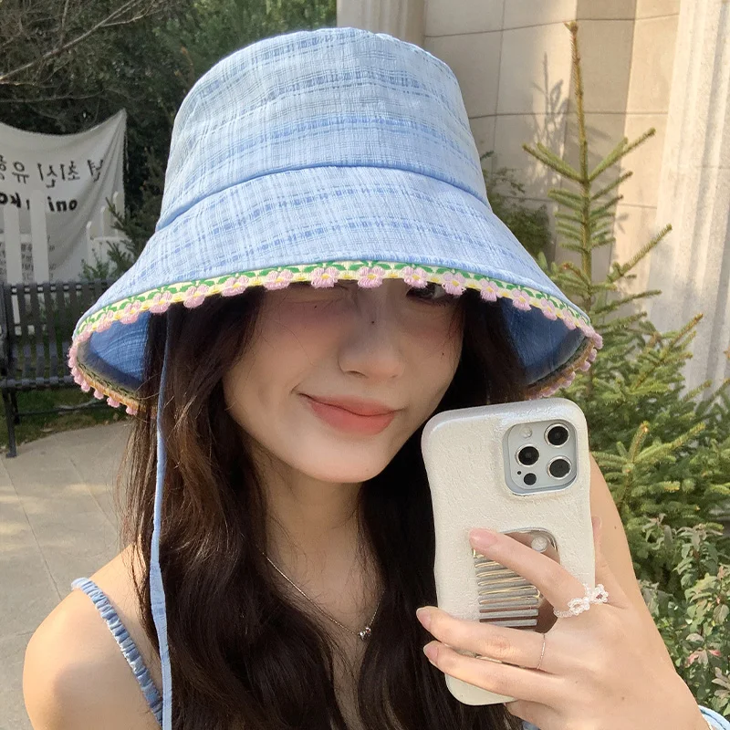 2025 Japanese New Sweet Lace Decorative Bucket Hat Women's Spring Summer Big Brim Sunshade Windproof Lace-up Sun Caps Gorras
2025 Japanese New Sweet Lace Decorative Bucket Hat Women's Spring Summer Big Brim Sunshade Windproof Lace-up Sun Caps Gorras