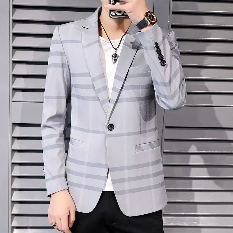 2023 Men's Plaid Suit Jacket Spring and Autumn New Masculino Business Casual Blazer Fashion Male Slim Fit Coat L76
2023 Men's Plaid Suit Jacket Spring and Autumn New Masculino Business Casual Blazer Fashion Male Slim Fit Coat L76
