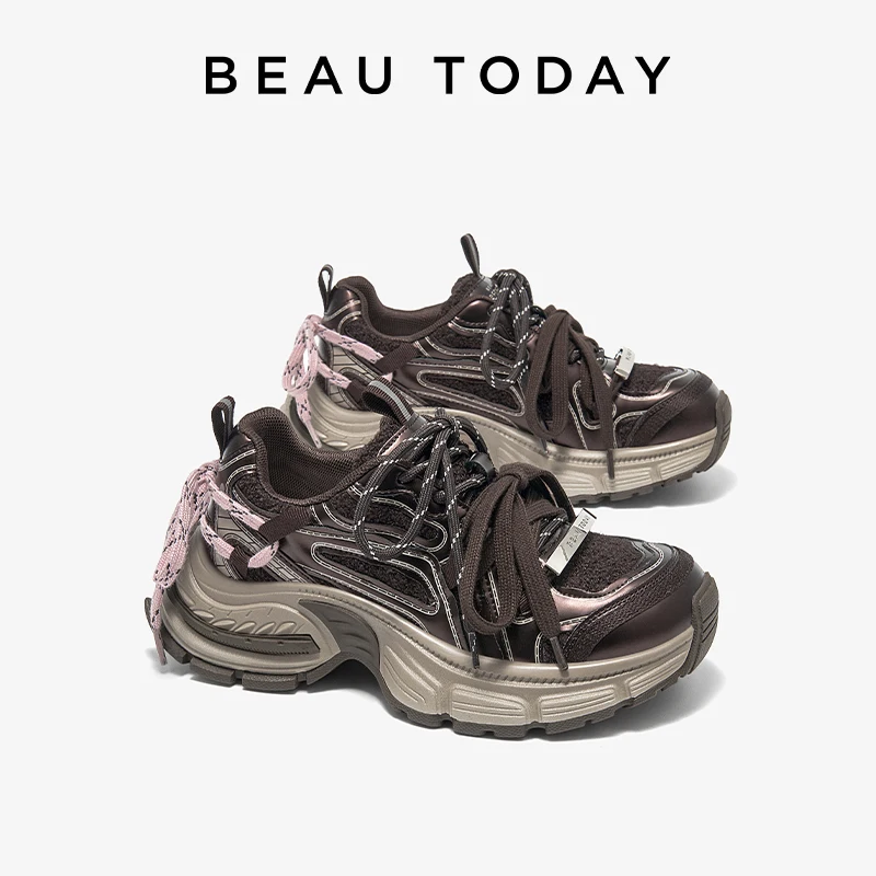 BEAUTODAY Chunky Sneakers Women Microfiber Mixed Color Breathabe Mesh Shoelace Decoration Lace-Up Ladies Shoes Handmade 29A75
BEAUTODAY Chunky Sneakers Women Microfiber Mixed Color Breathabe Mesh Shoelace Decoration Lace-Up Ladies Shoes Handmade 29A75