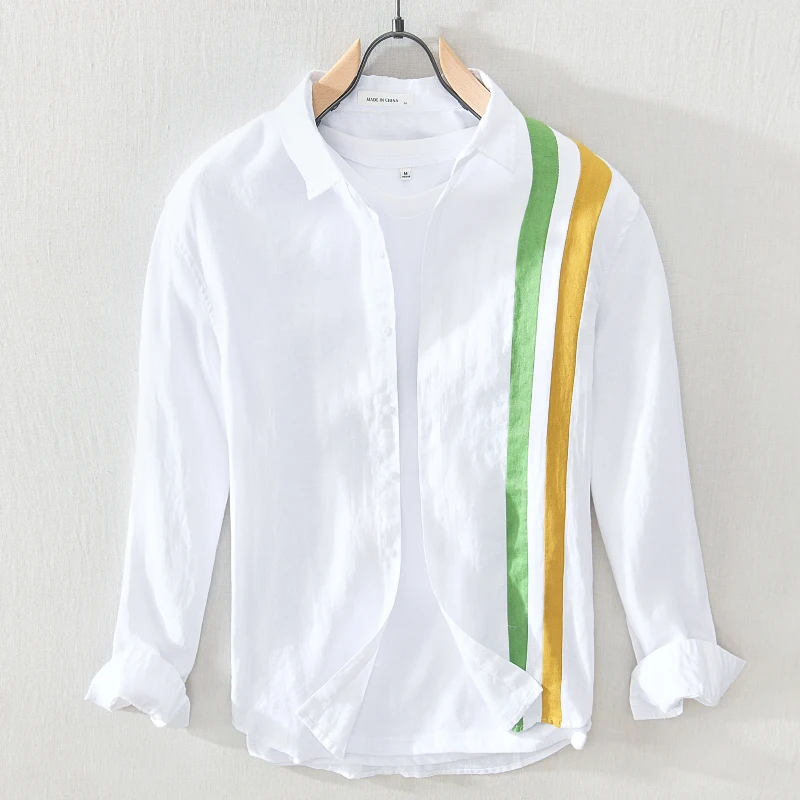 Casual Striped Long Sleeve Men's Shirt Spring Autumn Outerwear Personality Patchwork Trendy Top Youth Popular Loose Fit Shirt
Casual Striped Long Sleeve Men's Shirt Spring Autumn Outerwear Personality Patchwork Trendy Top Youth Popular Loose Fit Shirt