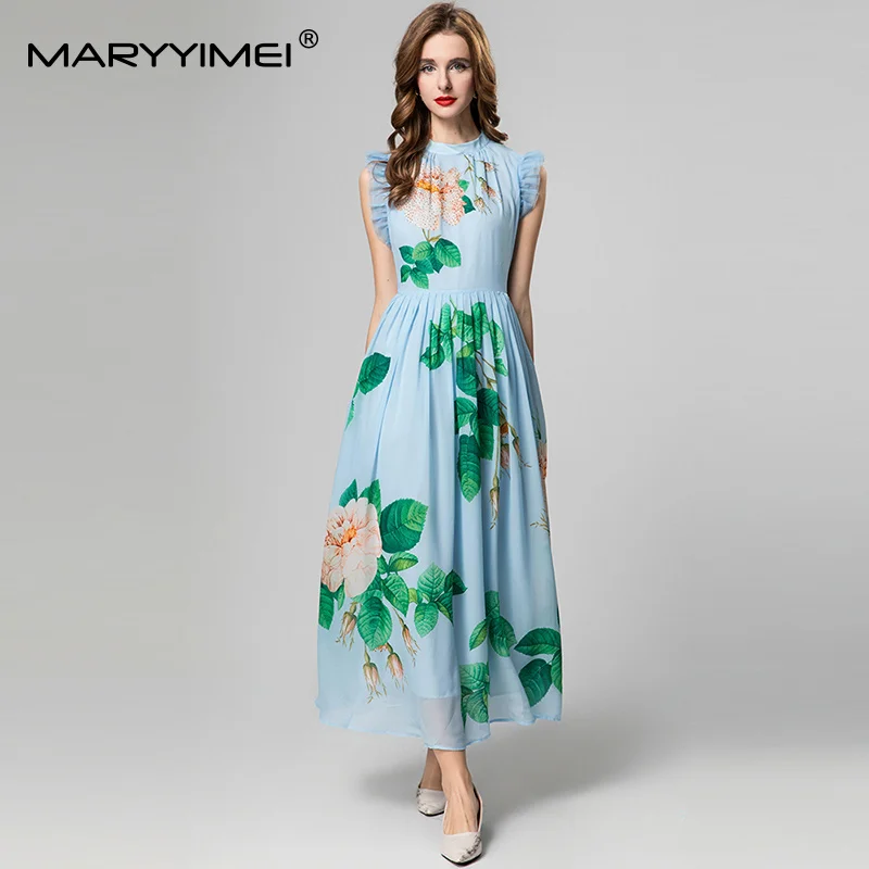 MARYYIMEI Fashion design Women Dress Flying sleeve High waist Floral-Print Beading New Fashion Big Swing Dresses
MARYYIMEI Fashion design Women Dress Flying sleeve High waist Floral-Print Beading New Fashion Big Swing Dresses