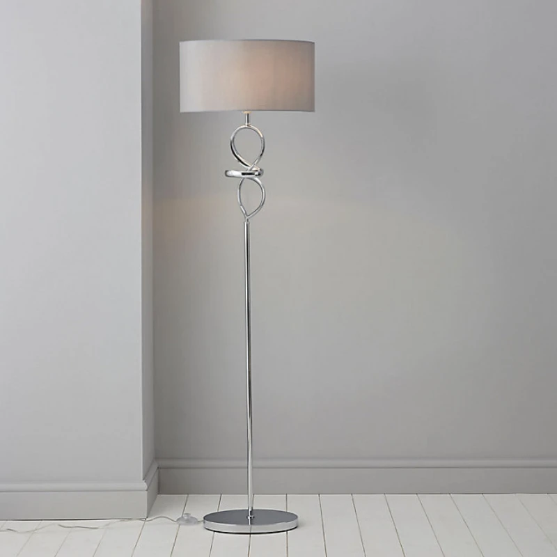 European style large Faux silk grey shade Twisted Chrome effect LED Floor lamp for bedrooms & living areas
European style large Faux silk grey shade Twisted Chrome effect LED Floor lamp for bedrooms & living areas