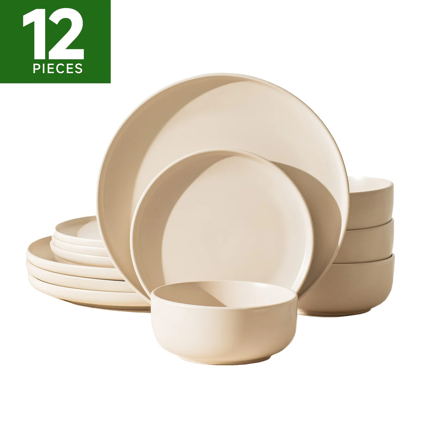 12pcs Matte Cream White Stoneware Reactive Glaze (Service for 4), Scratch-Resistant Ceramic Plates And Bowls, Stylish Straight Shape Dinnerware Set
12pcs Matte Cream White Stoneware Reactive Glaze (Service for 4), Scratch-Resistant Ceramic Plates And Bowls, Stylish Straight Shape Dinnerware Set