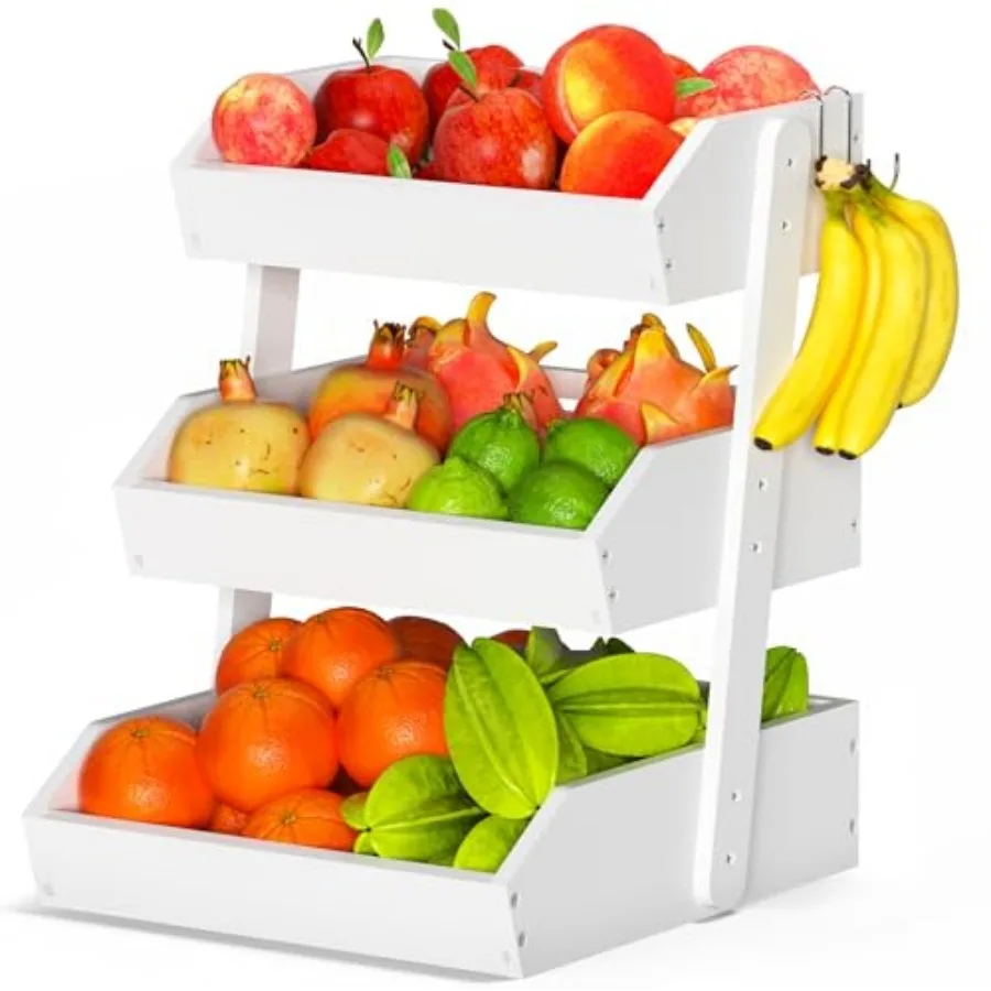 Bamboo Fruit Basket for Kitchen 3 Tier Fruit Bowl For Kitchen Counter, Large Fruit Holder With Banana Hangers, Idea For Vegetab
Bamboo Fruit Basket for Kitchen 3 Tier Fruit Bowl For Kitchen Counter, Large Fruit Holder With Banana Hangers, Idea For Vegetab
