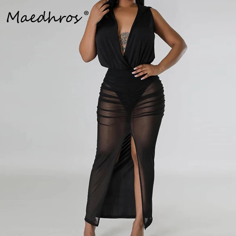 Black Hooded V Neck Bodysuit Patchwork See Through Slip Bodycon Maxi Dress Female Sexy Evening Party Club Dress Vacation Clothes
Black Hooded V Neck Bodysuit Patchwork See Through Slip Bodycon Maxi Dress Female Sexy Evening Party Club Dress Vacation Clothes