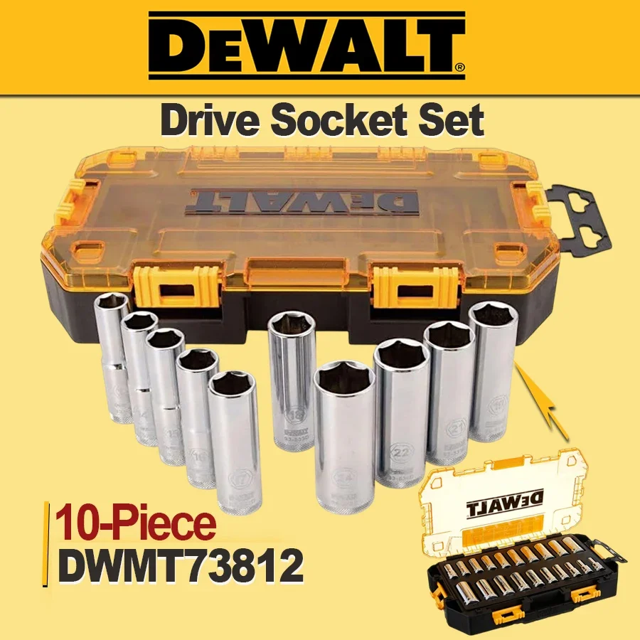 DEWALT DWMT73812 3/8'' Drive Deep Socket Set 20-Piece Socket Set Hex Shank Socket Adapter 1/4" Drive Metric/SAE
DEWALT DWMT73812 3/8'' Drive Deep Socket Set 20-Piece Socket Set Hex Shank Socket Adapter 1/4" Drive Metric/SAE