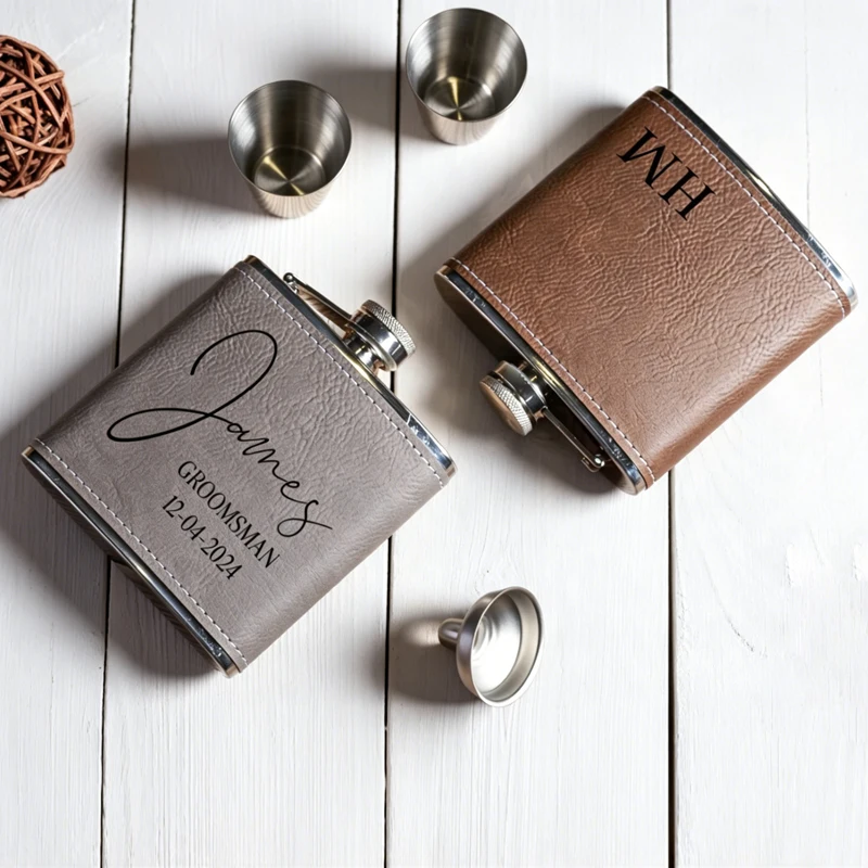Personalized Leather Hip Flask, Custom Best Man Gift, Unique Groomsmen Proposal Gifts for Wedding & Bachelor Party
Personalized Leather Hip Flask, Custom Best Man Gift, Unique Groomsmen Proposal Gifts for Wedding & Bachelor Party