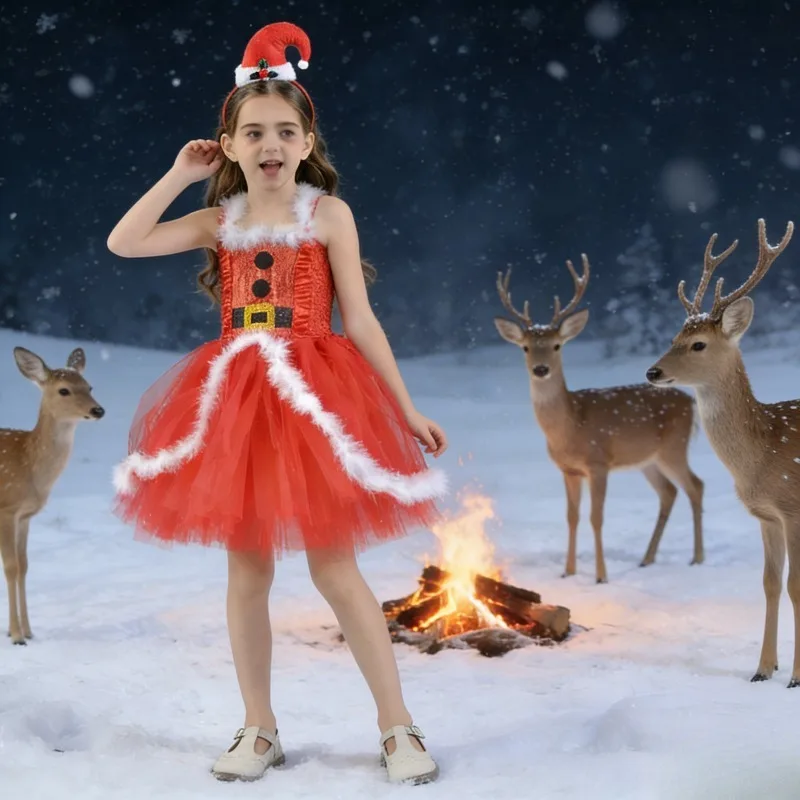 Christmas Santa Claus Cosplay Costume Red Tulle Tutu Dress Festival Party Performance Outfit Holiday Dress Up for Stage Show
Christmas Santa Claus Cosplay Costume Red Tulle Tutu Dress Festival Party Performance Outfit Holiday Dress Up for Stage Show
