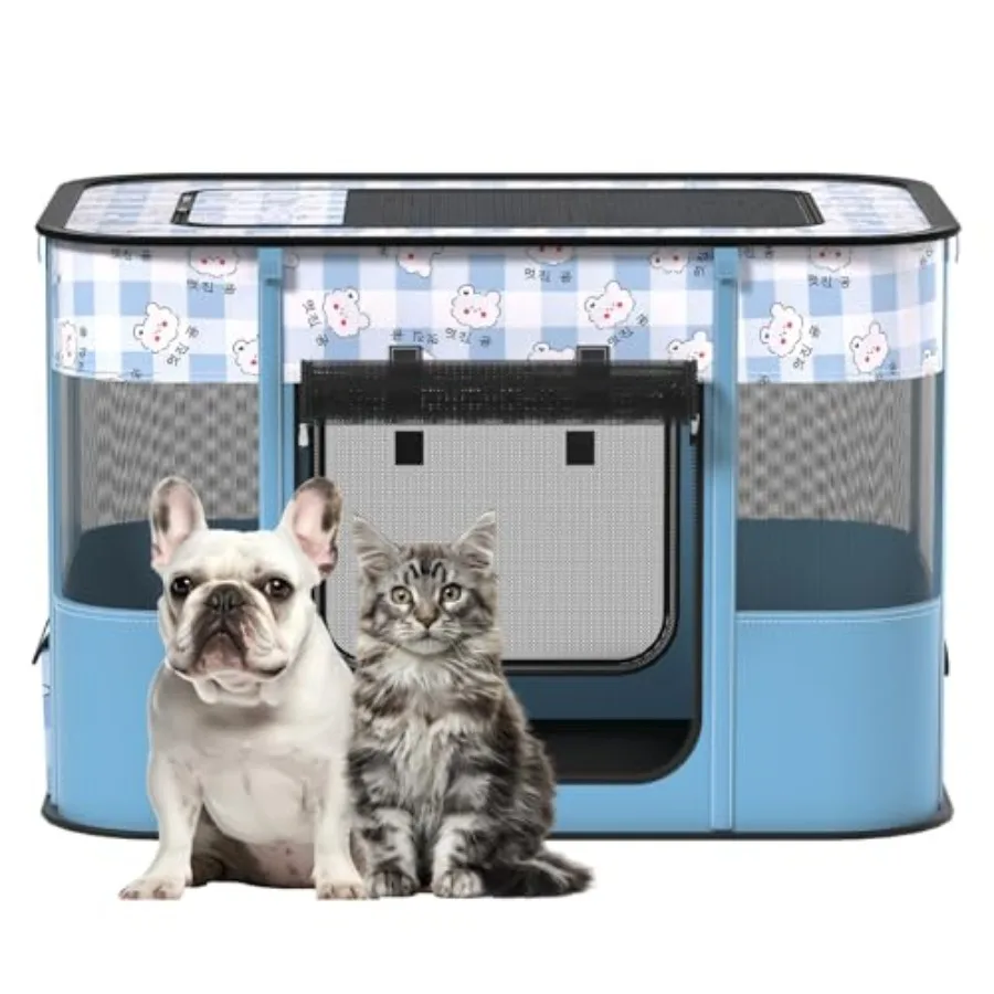 Portable Pet Playpen Cat Cages Indoor 35.4" L x 27.6" W x 23.6" H Collapsible Dog Crates Made of 600D Oxford Material Tent Kenn
Portable Pet Playpen Cat Cages Indoor 35.4" L x 27.6" W x 23.6" H Collapsible Dog Crates Made of 600D Oxford Material Tent Kenn
