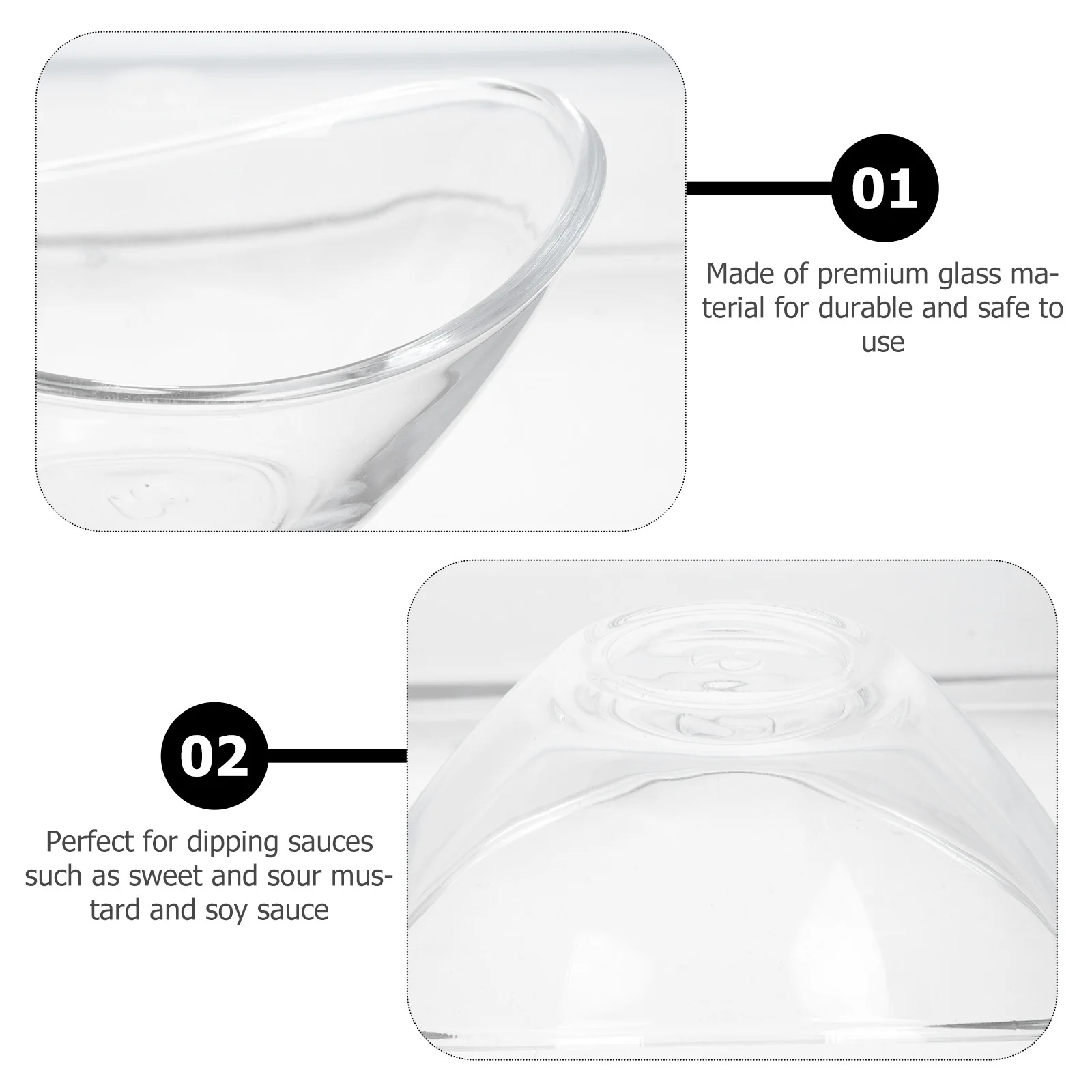 2Pcs Glass Sauce Plates Ingot-Shaped Kitchen Saucer Bowls for Soy Sauce Flavor Seasoning Food Containers
2Pcs Glass Sauce Plates Ingot-Shaped Kitchen Saucer Bowls for Soy Sauce Flavor Seasoning Food Containers