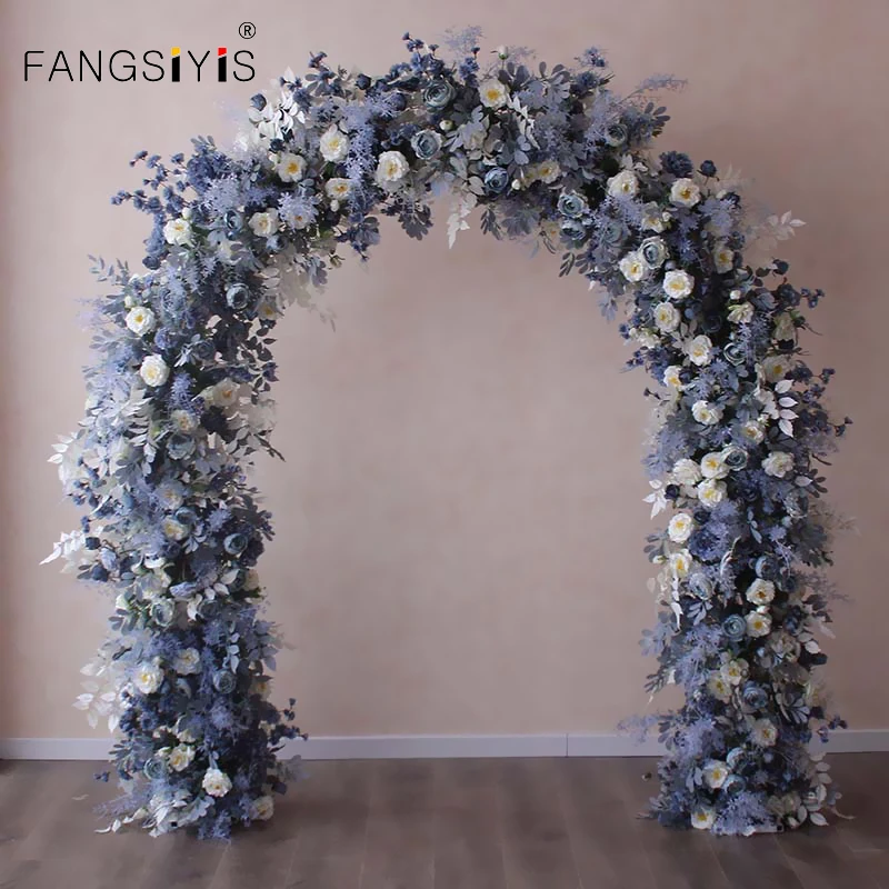 Gold-Plated Curved Double-Pole Arched Shelf With Blue Rose peony Artificial Flower Row Wedding Party Backdrop Deco decoration
Gold-Plated Curved Double-Pole Arched Shelf With Blue Rose peony Artificial Flower Row Wedding Party Backdrop Deco decoration