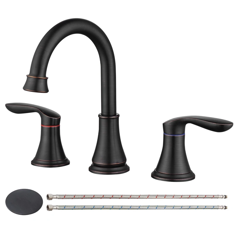 2-Handle 8 inch Widespread Bathroom Sink Faucet Oil-Rubbed Bronze Lavatory Faucet 3 Hole 360° Swivel Spout Vanity Sink Basin
2-Handle 8 inch Widespread Bathroom Sink Faucet Oil-Rubbed Bronze Lavatory Faucet 3 Hole 360° Swivel Spout Vanity Sink Basin