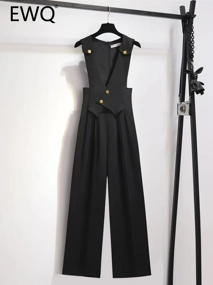 EWQ Sweet Style Women Jumpsuits V-neck Drape Button Patchwork Solid Color High Waist Jumpsuit Spring Summer 2024 New 27SN1322
EWQ Sweet Style Women Jumpsuits V-neck Drape Button Patchwork Solid Color High Waist Jumpsuit Spring Summer 2024 New 27SN1322