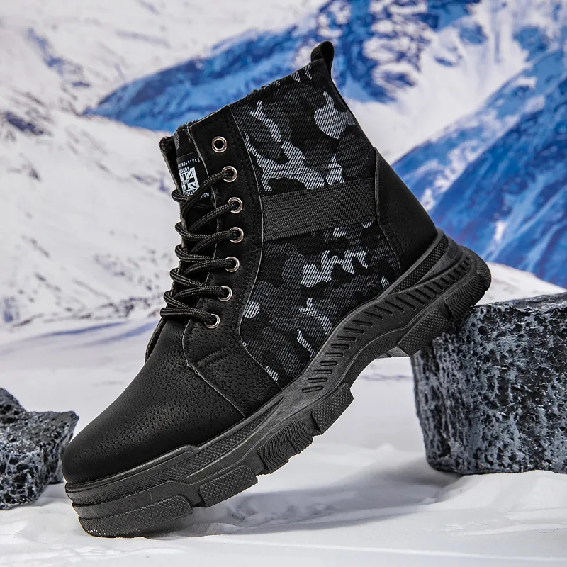 Men's winter thickened warm camouflage anti-slip thick-soled retro work shoes and high-top men's boots
Men's winter thickened warm camouflage anti-slip thick-soled retro work shoes and high-top men's boots