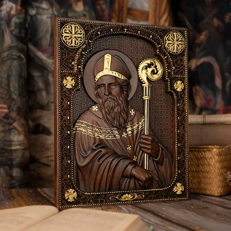 Vintage Religious Saint Patrick Square Plaque Wooden Carved Wall Decor Catholic Saint Gift
Vintage Religious Saint Patrick Square Plaque Wooden Carved Wall Decor Catholic Saint Gift