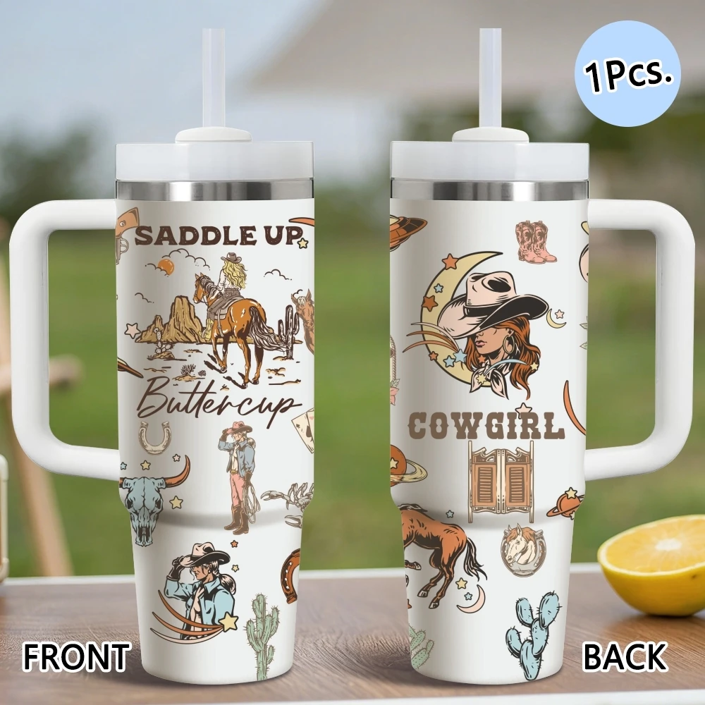 Western Cow Girl Vacuum Flasks 40oz Thermal Stainless Steel Tumbler with Handle Straw Leakproof Mug
Western Cow Girl Vacuum Flasks 40oz Thermal Stainless Steel Tumbler with Handle Straw Leakproof Mug