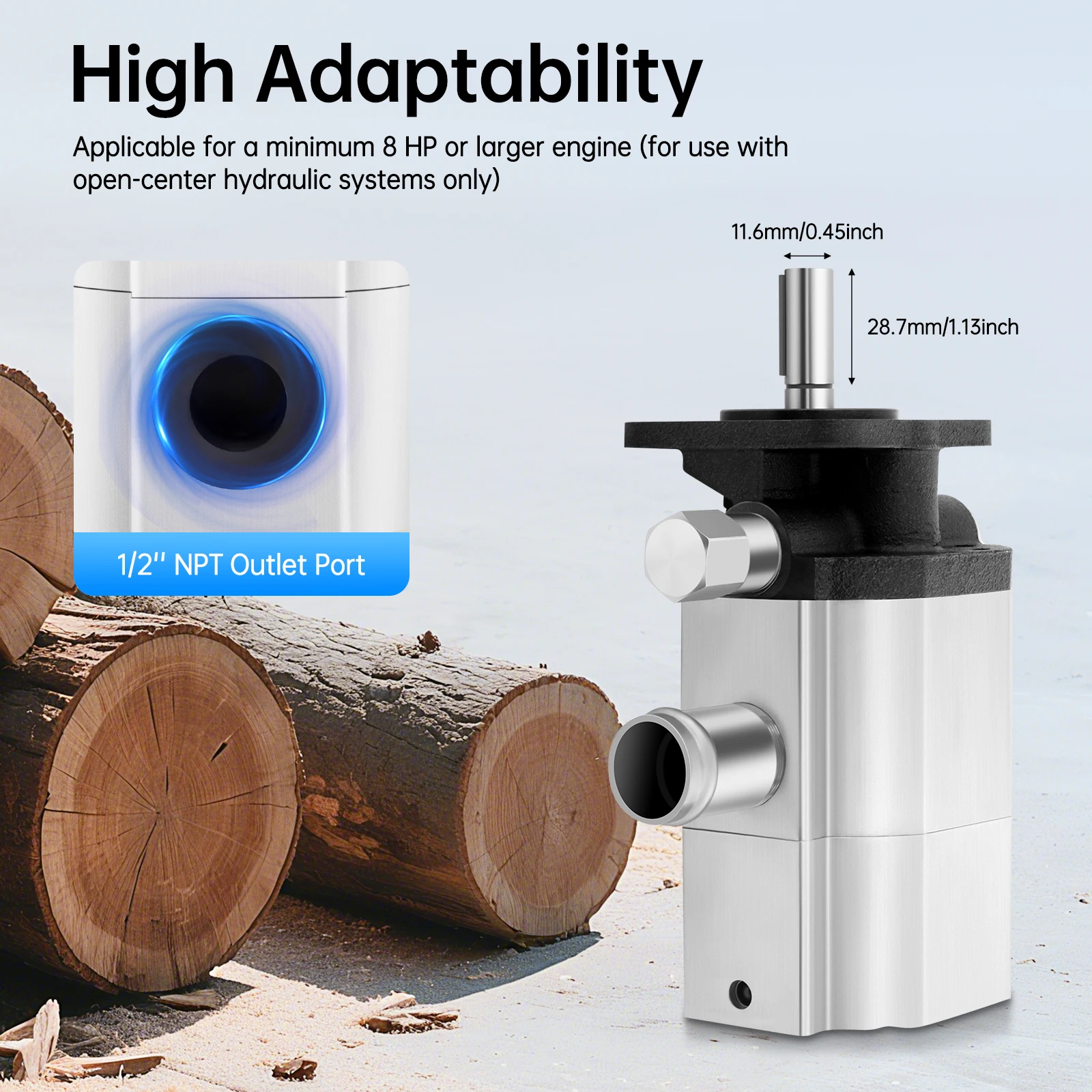 13 GPM Hydraulic Log Splitter Pump, 3000 PSI Hydraulic Pump for Log Splitter, High Safety Chopping Work Assistant
13 GPM Hydraulic Log Splitter Pump, 3000 PSI Hydraulic Pump for Log Splitter, High Safety Chopping Work Assistant