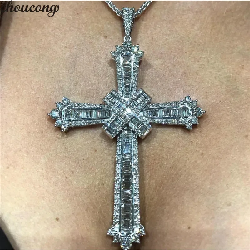 Luxury Cross Pendant Lab Diamond 925 Sterling Silver Long Cross Pendant Necklace for Women Men Party Wedding Jewelry
Luxury Cross Pendant Lab Diamond 925 Sterling Silver Long Cross Pendant Necklace for Women Men Party Wedding Jewelry