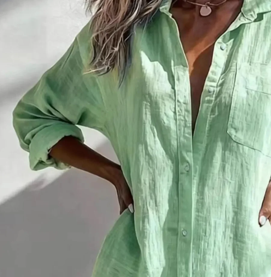 Ladies Fashion Long Shirts Button Pocket Loose Classic Versatile Long Sleeved Blouse Women Classic Stylish Street Shirts Fit
Ladies Fashion Long Shirts Button Pocket Loose Classic Versatile Long Sleeved Blouse Women Classic Stylish Street Shirts Fit