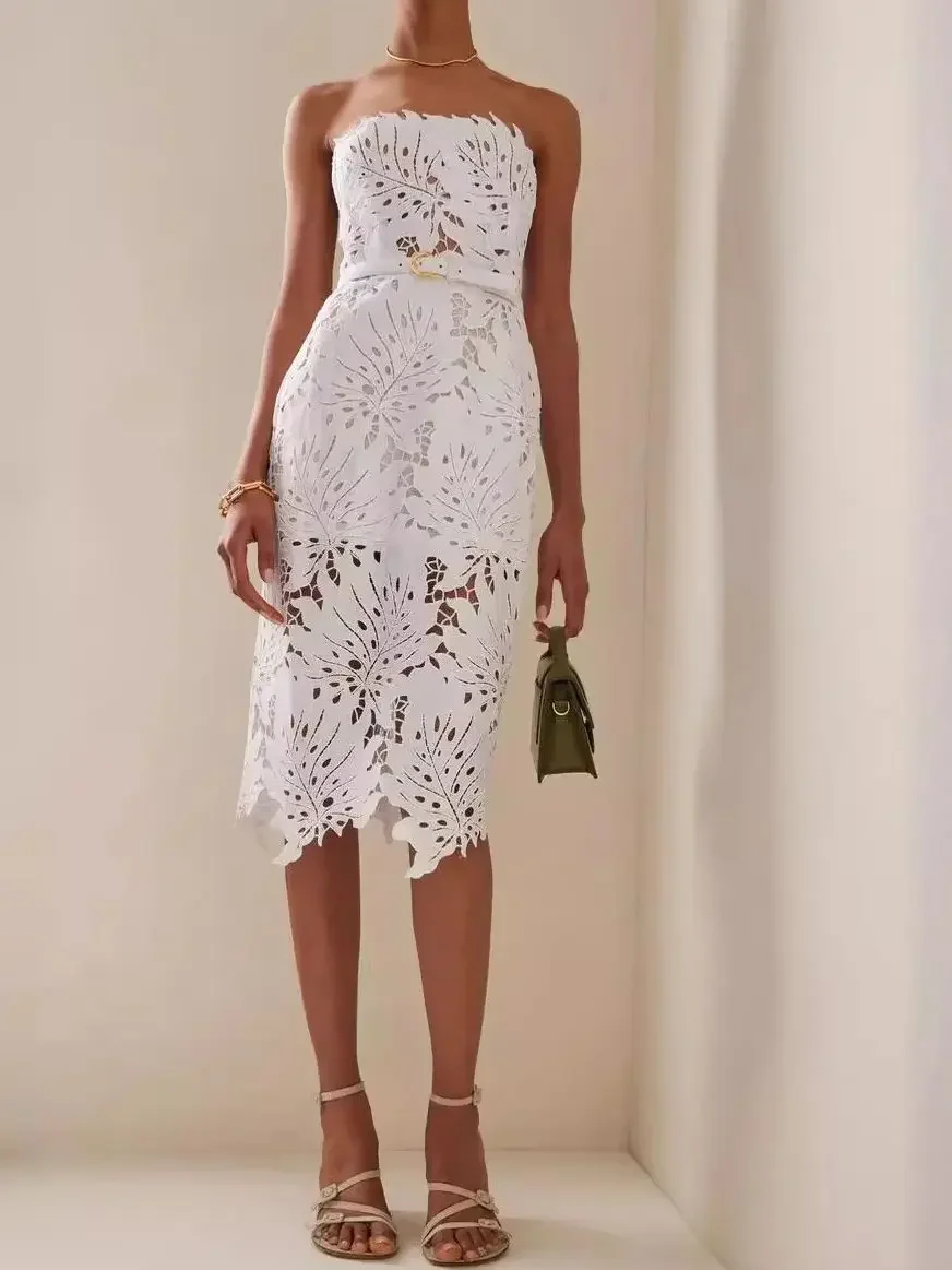 NEW Women Summer 2024 Celebrity Sexy Strapless White Lace Midi Bodycon Bandage Dress Elegant Evening Party Dress
NEW Women Summer 2024 Celebrity Sexy Strapless White Lace Midi Bodycon Bandage Dress Elegant Evening Party Dress