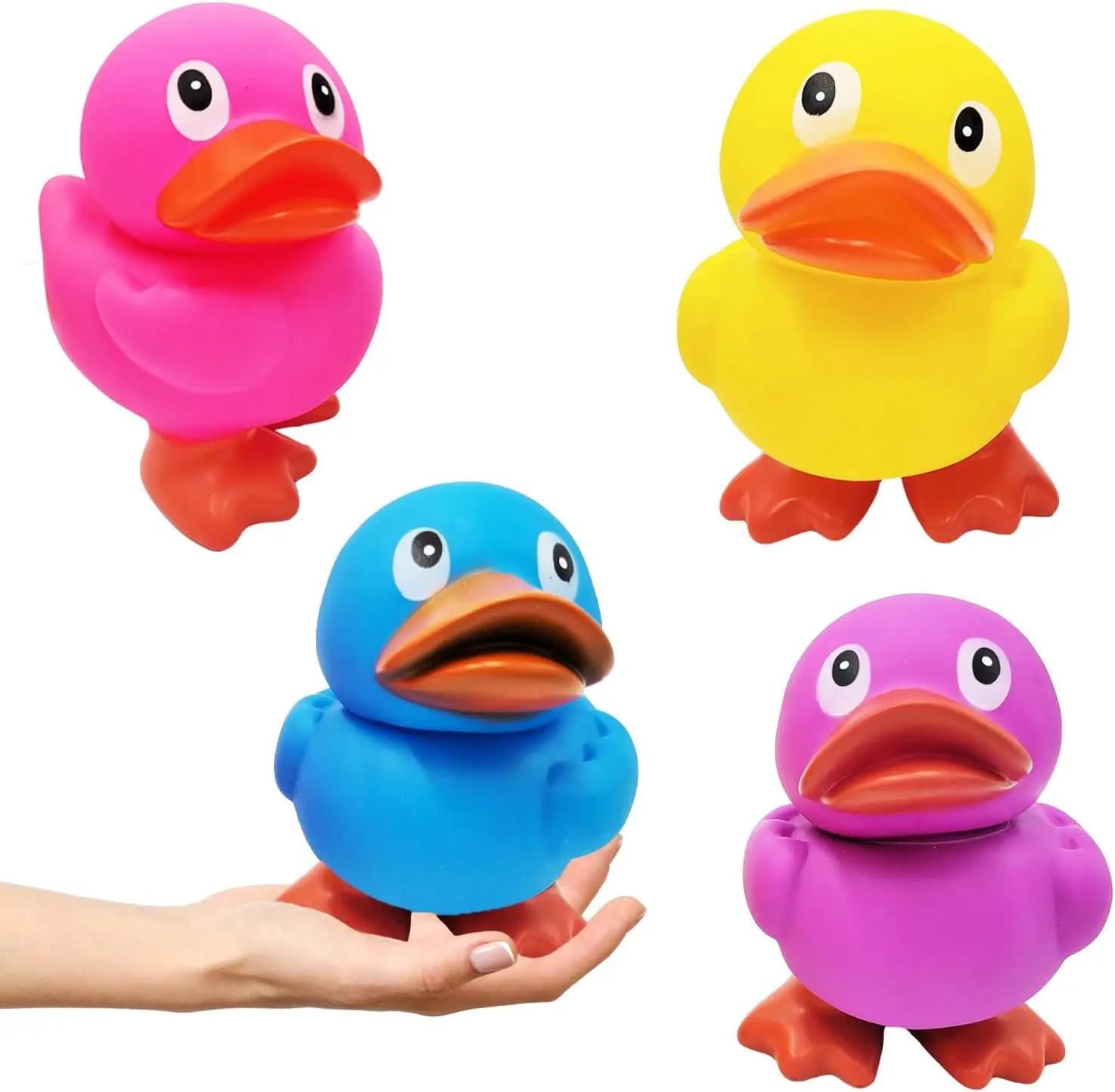 Giant 6.5" Rubber Duckies with Flippers, Assorted Colors, 2-Pack for Bath, Pool, and Decor
Giant 6.5" Rubber Duckies with Flippers, Assorted Colors, 2-Pack for Bath, Pool, and Decor