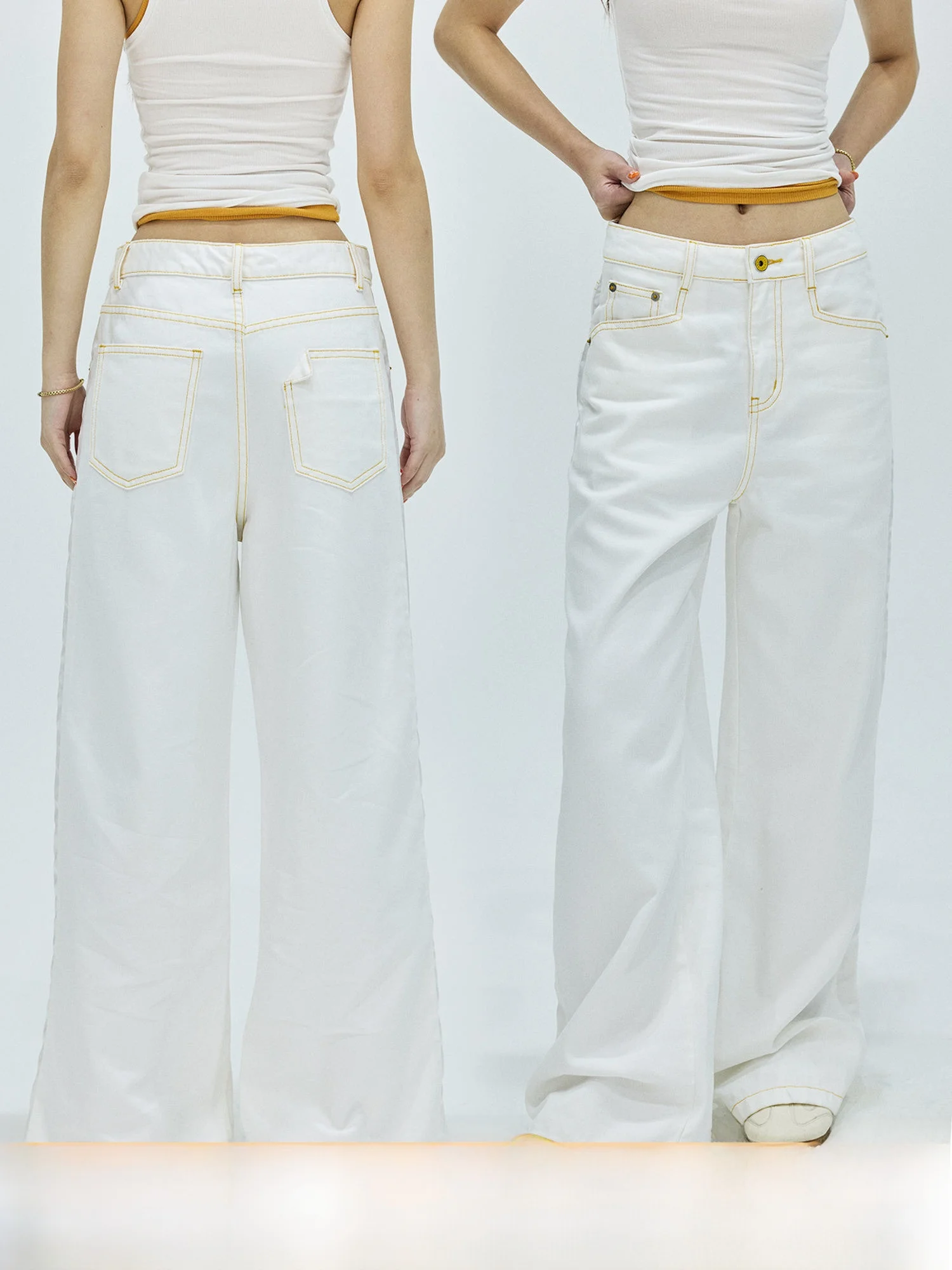 Gowireless Cotton Satin Side Seam Original Design Straight Leg mid Waist White Jeans Casual Style Zipper Closure Natural Waist
Gowireless Cotton Satin Side Seam Original Design Straight Leg mid Waist White Jeans Casual Style Zipper Closure Natural Waist