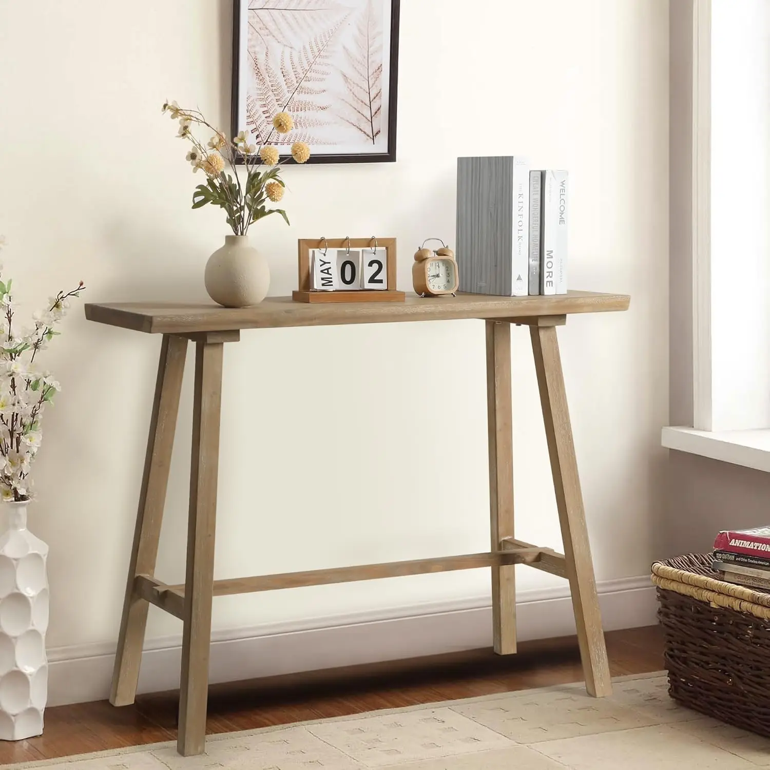 43in Rustic Solid Wood Console Table Narrow Entryway Behind Sofa for Hallway Living Room Natural, Customized
43in Rustic Solid Wood Console Table Narrow Entryway Behind Sofa for Hallway Living Room Natural, Customized
